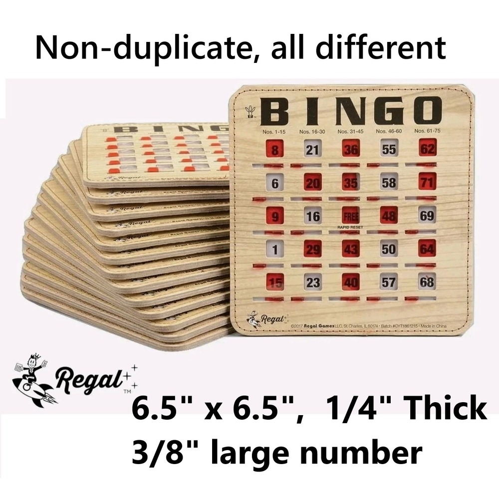 50-Pack Bingo Cards Stitched Reusable Shutter Slide with Clear Slider Light